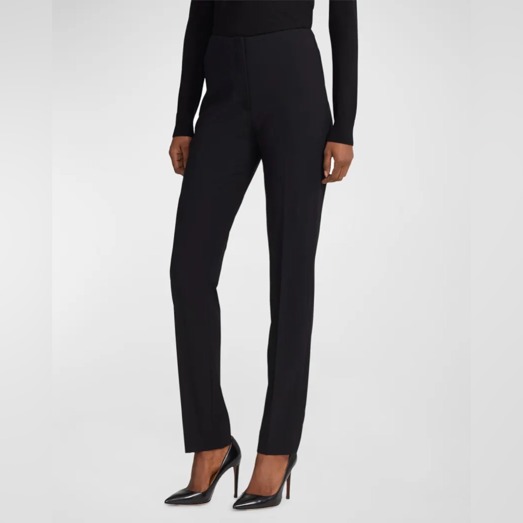 Nwot! Sz 2 Ralph Lauren Collection Simone Black Straight Leg Pants. Retail $890